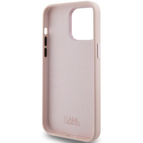 Karl Lagerfeld KLHCP15LSMHCNPP iPhone 15 Pro 6.1 rożowy/roz Silicon Choupette Metal Pin"