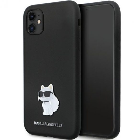 Karl Lagerfeld KLHCN61SMHCNPK iPhone 11 / Xr 6.1 negru / negru hard Husă Silicone C Metal Pin"