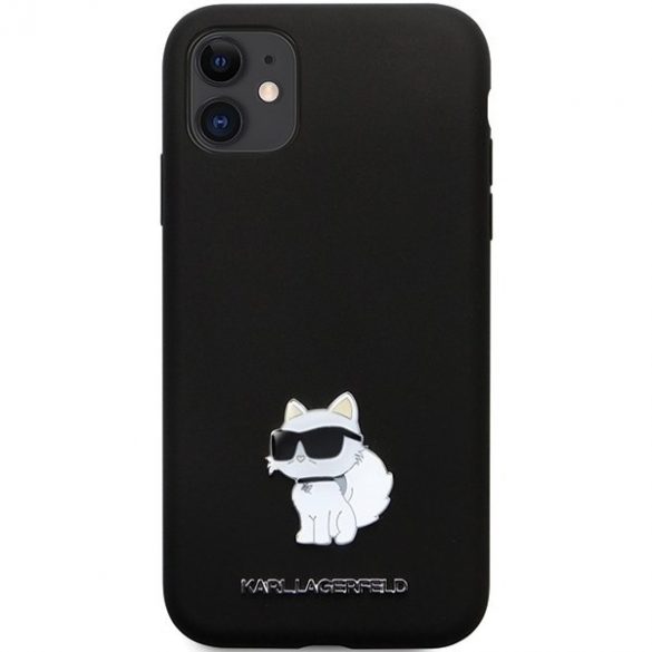 Karl Lagerfeld KLHCN61SMHCNPK iPhone 11 / Xr 6.1 negru / negru hard Husă Silicone C Metal Pin"