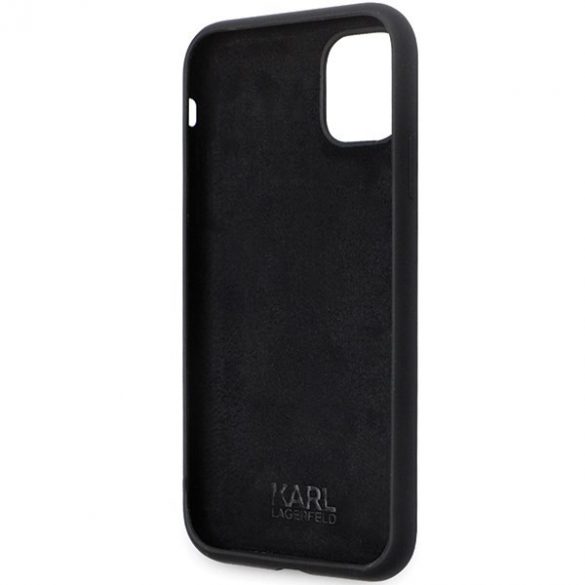 Karl Lagerfeld KLHCN61SMHCNPK iPhone 11 / Xr 6.1 negru / negru hard Husă Silicone C Metal Pin"