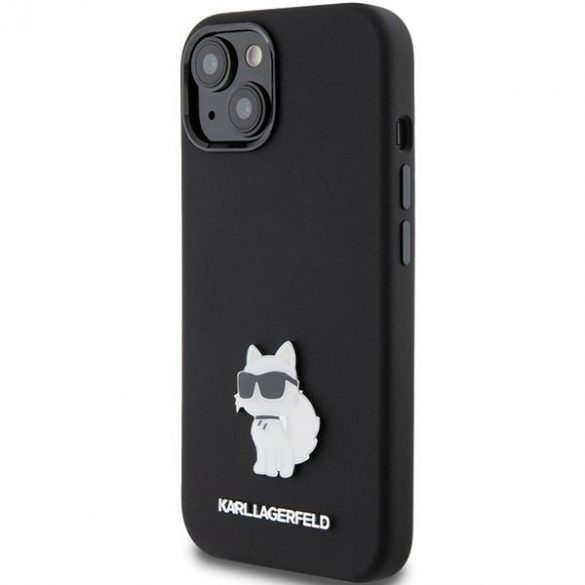 Karl Lagerfeld KLHCP15SSMHCNPK iPhone 15 / 14 / 13 6.1" czarny/negru Silicon Choupette Metal Pin