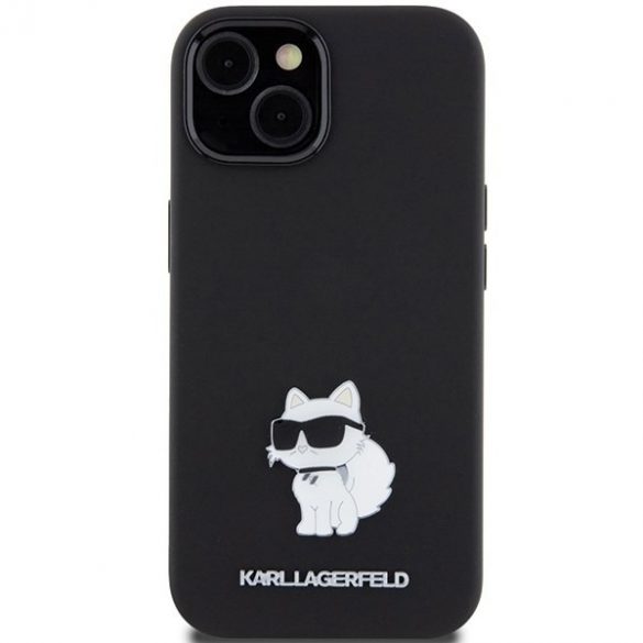 Karl Lagerfeld KLHCP15SSMHCNPK iPhone 15 / 14 / 13 6.1" czarny/negru Silicon Choupette Metal Pin