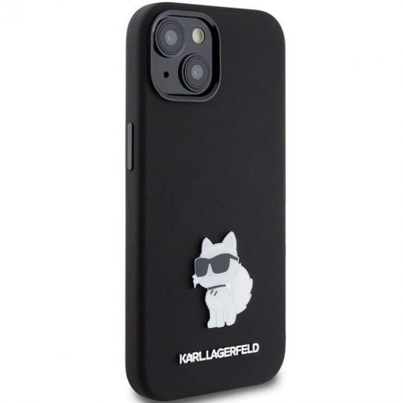 Karl Lagerfeld KLHCP15SSMHCNPK iPhone 15 / 14 / 13 6.1" czarny/negru Silicon Choupette Metal Pin