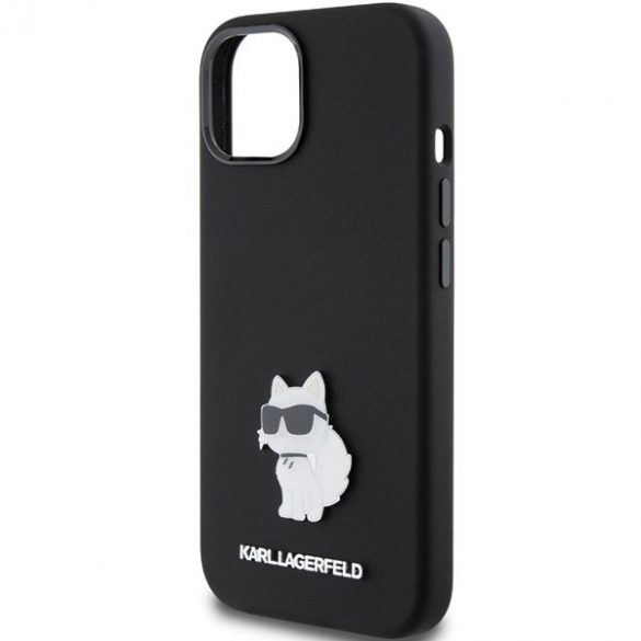 Karl Lagerfeld KLHCP15SSMHCNPK iPhone 15 / 14 / 13 6.1" czarny/negru Silicon Choupette Metal Pin