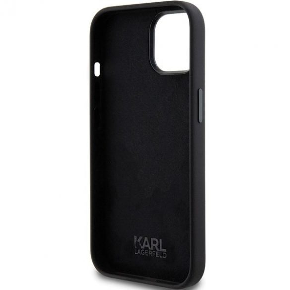 Karl Lagerfeld KLHCP15SSMHCNPK iPhone 15 / 14 / 13 6.1" czarny/negru Silicon Choupette Metal Pin