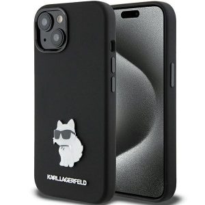 Karl Lagerfeld KLHCP15MSMHCNPK iPhone 15 Plus / 14 Plus 6,7" czarny/negru Silicon Choupette Metal Pin