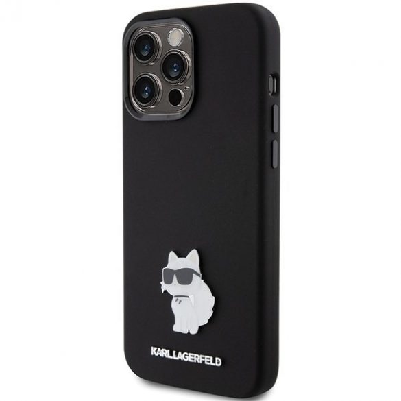 Karl Lagerfeld KLHCP15LSMHCNPK iPhone 15 Pro 6.1 czarny/negru Silicon Choupette Metal Pin"