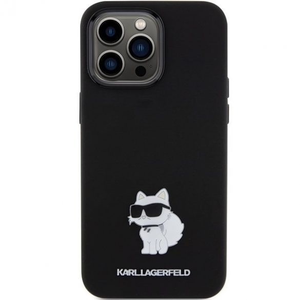 Karl Lagerfeld KLHCP15LSMHCNPK iPhone 15 Pro 6.1 czarny/negru Silicon Choupette Metal Pin"