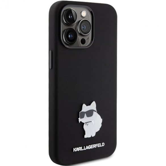 Karl Lagerfeld KLHCP15LSMHCNPK iPhone 15 Pro 6.1 czarny/negru Silicon Choupette Metal Pin"