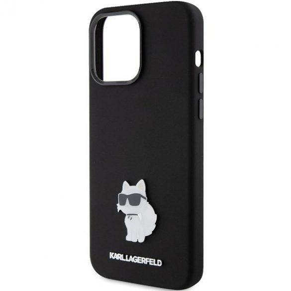 Karl Lagerfeld KLHCP15LSMHCNPK iPhone 15 Pro 6.1 czarny/negru Silicon Choupette Metal Pin"