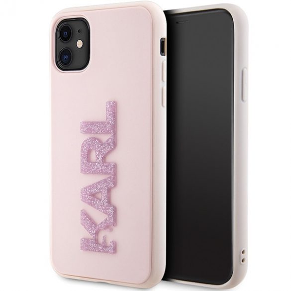 Karl Lagerfeld KLHCN613DMBKCP iPhone 11 / Xr 6.1 roz/roz hard Husă 3D Rubber Glitter Logo"