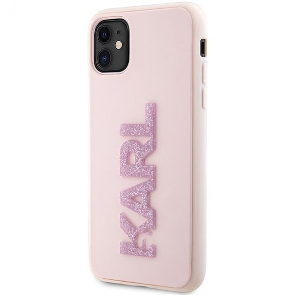 Karl Lagerfeld KLHCN613DMBKCP iPhone 11 / Xr 6.1 roz/roz hard Husă 3D Rubber Glitter Logo"