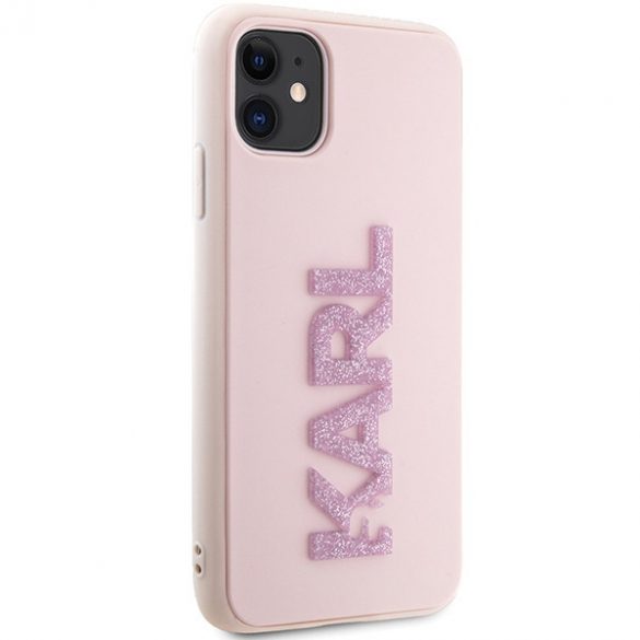 Karl Lagerfeld KLHCN613DMBKCP iPhone 11 / Xr 6.1 roz/roz hard Husă 3D Rubber Glitter Logo"