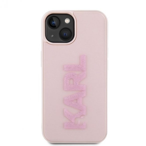 Karl Lagerfeld KLHCP15M3DMBKCP iPhone 15 Plus / 14 Plus 6.7" roz/roz hard Husă 3D Rubber Glitter Logo