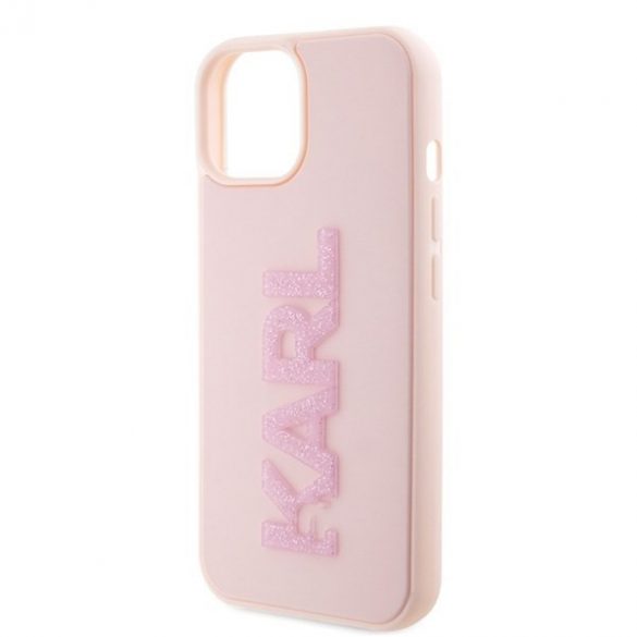 Karl Lagerfeld KLHCP15M3DMBKCP iPhone 15 Plus / 14 Plus 6.7" roz/roz hard Husă 3D Rubber Glitter Logo