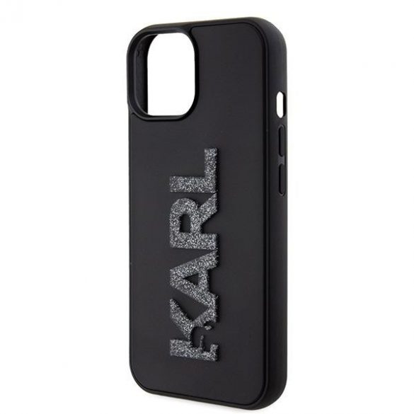 Karl Lagerfeld KLHCP15S3DMBKCK iPhone 15 / 14 / 13 6.1" negru / negru hard Husă 3D cauciuc Glitter Logo