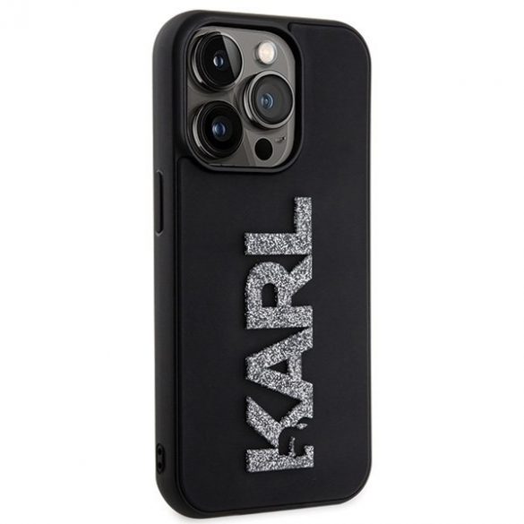 Karl Lagerfeld KLHCP15L3DMBKCK iPhone 15 Pro 6.1 negru / negru hard Husă 3D cauciuc Glitter Logo"