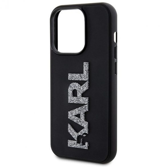 Karl Lagerfeld KLHCP15L3DMBKCK iPhone 15 Pro 6.1 negru / negru hard Husă 3D cauciuc Glitter Logo"