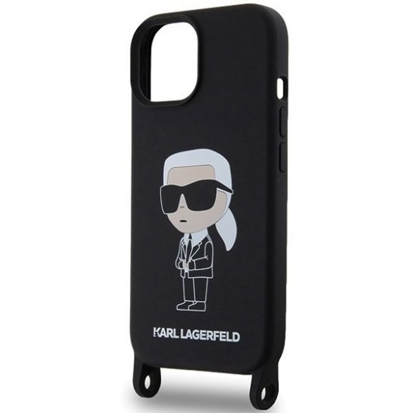 Karl Lagerfeld KLHCP15SSCBSKNK iPhone 15 / 14 / 13 6.1" hardcase czarny/negru Crossbody Silicon Ikonik