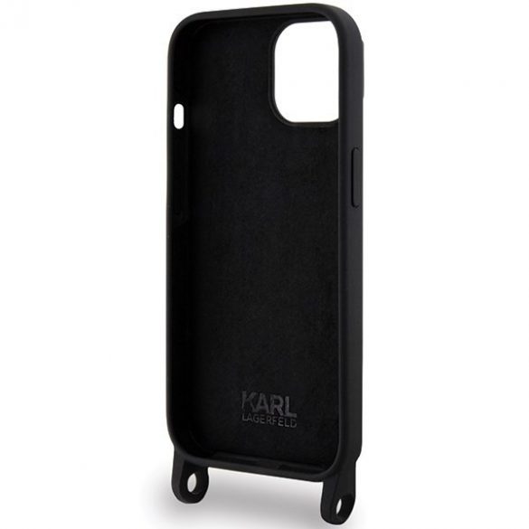 Karl Lagerfeld KLHCP15SSCBSKNK iPhone 15 / 14 / 13 6.1" hardcase czarny/negru Crossbody Silicon Ikonik