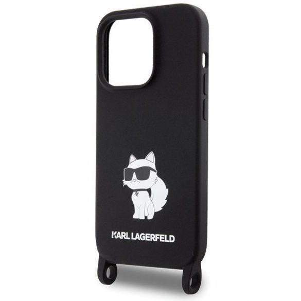 Karl Lagerfeld KLHCP15XSCBSCNK iPhone 15 Pro Max 6.7 hard Husă negru / negru Crossbody Silicone Choupette"