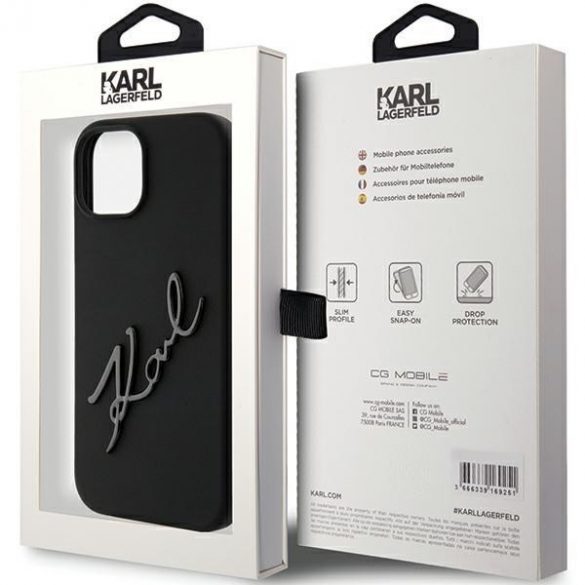 Karl Lagerfeld KLHCP15SSKSBMCK iPhone 15 / 14 / 13 6.1" negru / negru hard Husă silicon Karl Script