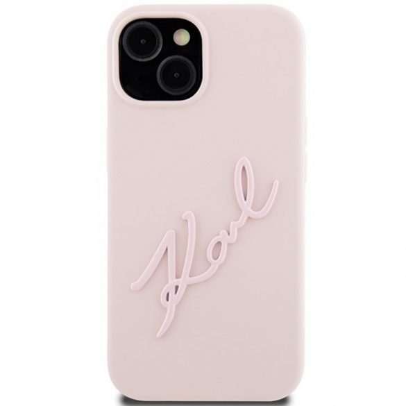 Karl Lagerfeld KLHCP15SSKSBMCP iPhone 15 / 14 / 13 6.1" roz/roz hard Husă Silicone Karl Script