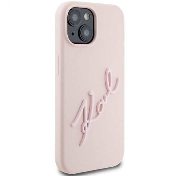 Karl Lagerfeld KLHCP15SSKSBMCP iPhone 15 / 14 / 13 6.1" roz/roz hard Husă Silicone Karl Script