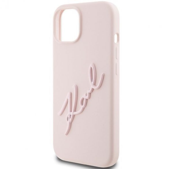 Karl Lagerfeld KLHCP15SSKSBMCP iPhone 15 / 14 / 13 6.1" roz/roz hard Husă Silicone Karl Script