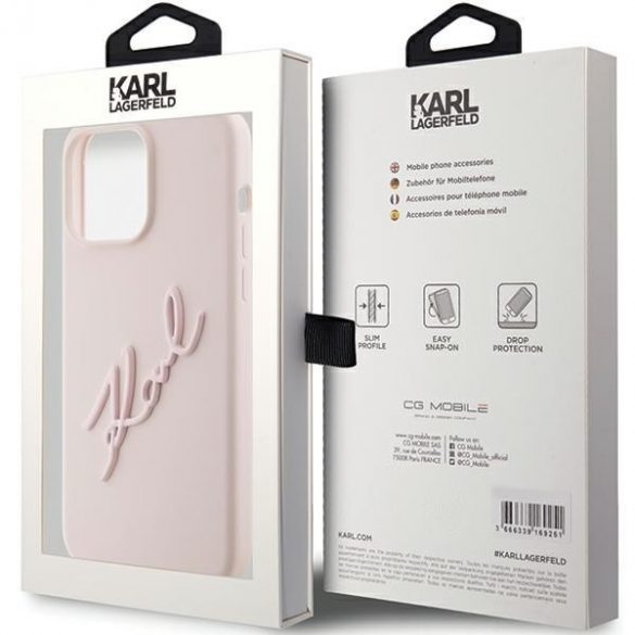 Karl Lagerfeld KLHCP15XSKSBMCP iPhone 15 Pro Max 6.7 roz/roz hard Husă Silicone Karl Script"