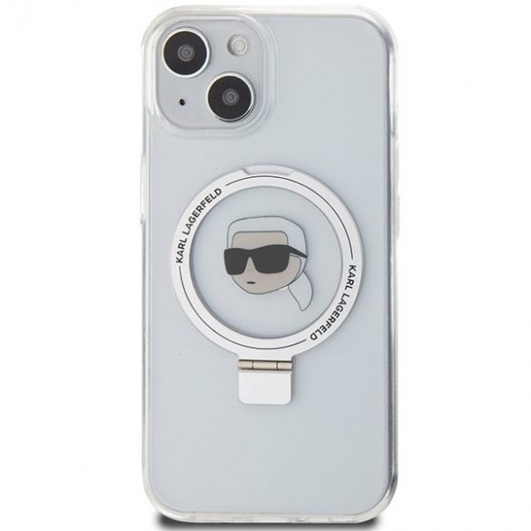 Karl Lagerfeld KLHMP15SHMRSKHH iPhone 15 / 14 / 13 6.1" biały/alb hardcase Ring Stand Karl Head MagSafe