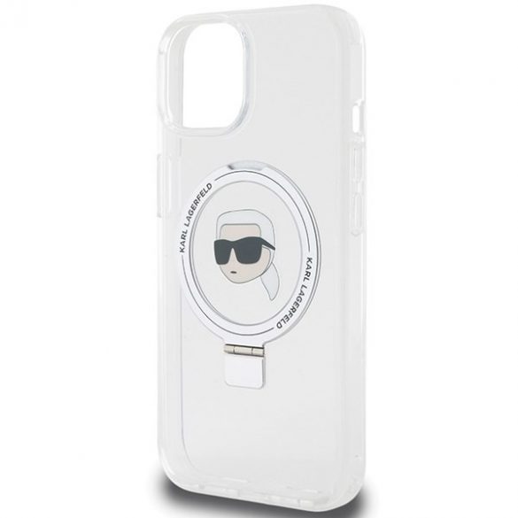 Karl Lagerfeld KLHMP15SHMRSKHH iPhone 15 / 14 / 13 6.1" biały/alb hardcase Ring Stand Karl Head MagSafe