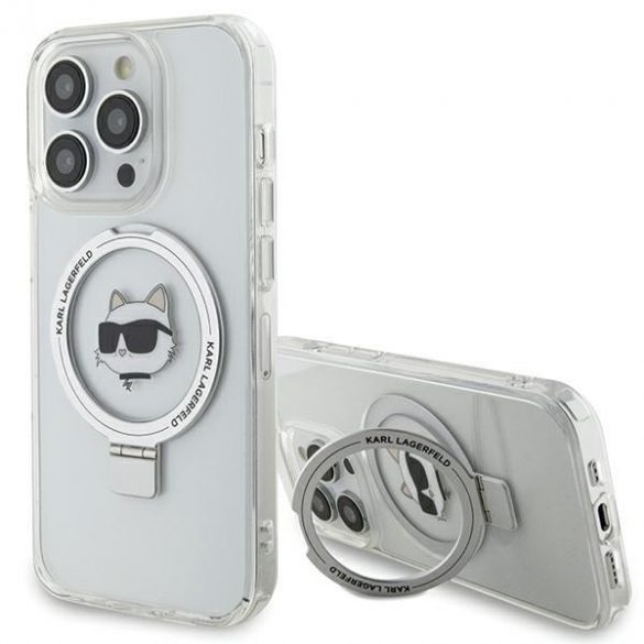 Karl Lagerfeld KLHMP15LHMRSCHH iPhone 15 Pro 6.1 biały/alb Hardcase Ring Stand Choupette Head MagSafe"