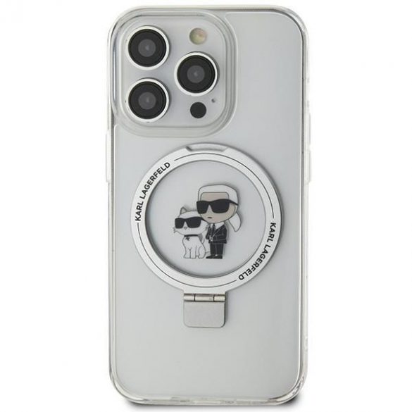 Karl Lagerfeld KLHMN61HMRSKCH iPhone 11 / Xr 6.1 bialy/alb Hardcase Ring Stand Karl&Choupettte MagSafe"