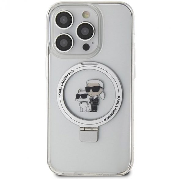 Karl Lagerfeld KLHMP13LHMRSKCH iPhone 13 Pro / 13 6.1" biały/alb hardcase Ring Stand Karl&Choupettte MagSafe