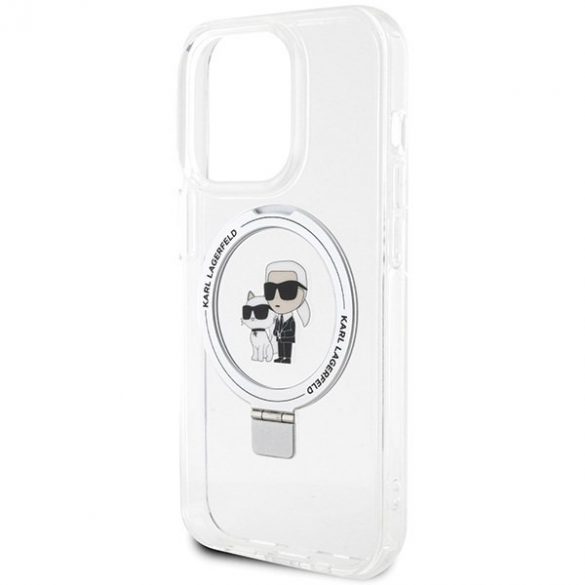 Karl Lagerfeld KLHMP13LHMRSKCH iPhone 13 Pro / 13 6.1" biały/alb hardcase Ring Stand Karl&Choupettte MagSafe