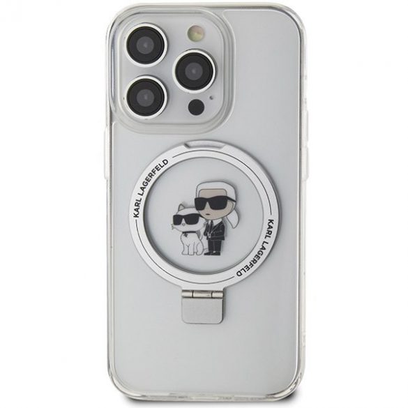 Karl Lagerfeld KLHMP13XHMRSKCH iPhone 13 Pro Max 6,7" biały/alb Hardcase Suport inel Karl&Choupettte MagSafe