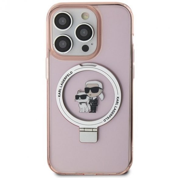 Karl Lagerfeld KLHMP15XHMRSKCP iPhone 15 Pro Max 6.7 rożowy/roz Hardcase Ring Stand Karl&Choupettte MagSafe"