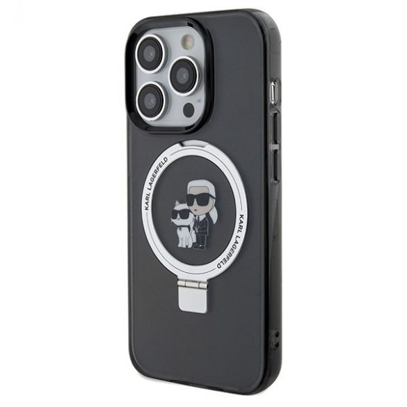 Karl Lagerfeld KLHMP13XHMRSKCK iPhone 13 Pro Max 6.7" negru/negru hard Husă Ring Stand Karl&Choupettte MagSafe