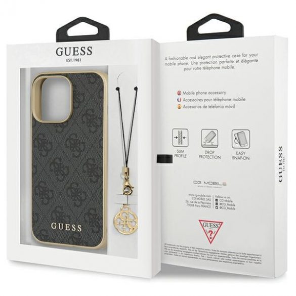 Guess GUHCP14LGF4GGR iPhone 14 Pro 6,1 husă rigidă szary/gri 4G Charms Collection"