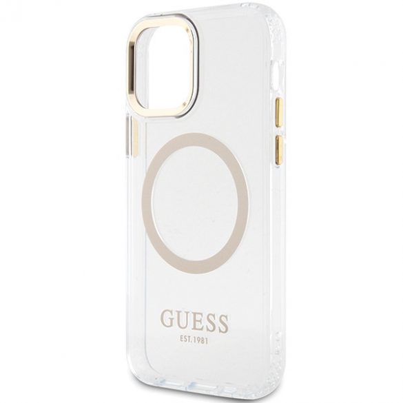 Guess GUHMP12MHTRMD iPhone 12/12 Pro 6,1 zloty/auriu husă rigidă Metal Outline Magsafe"