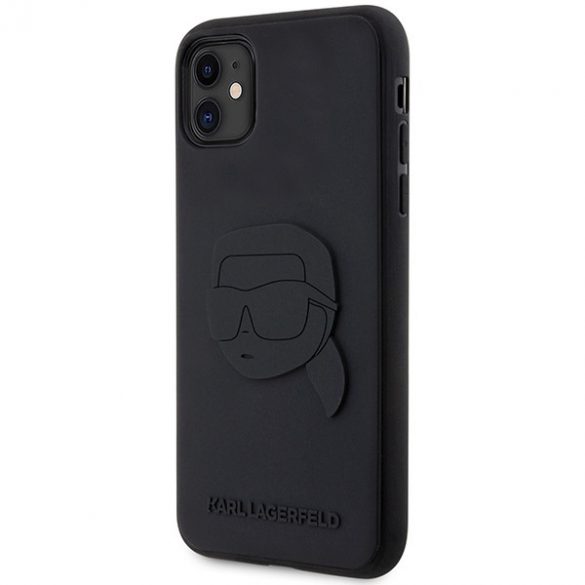 Karl Lagerfeld KLHCN613DRKNK iPhone 11 / Xr 6.1 carcasă rigidă/neagră din cauciuc Karl Head 3D"