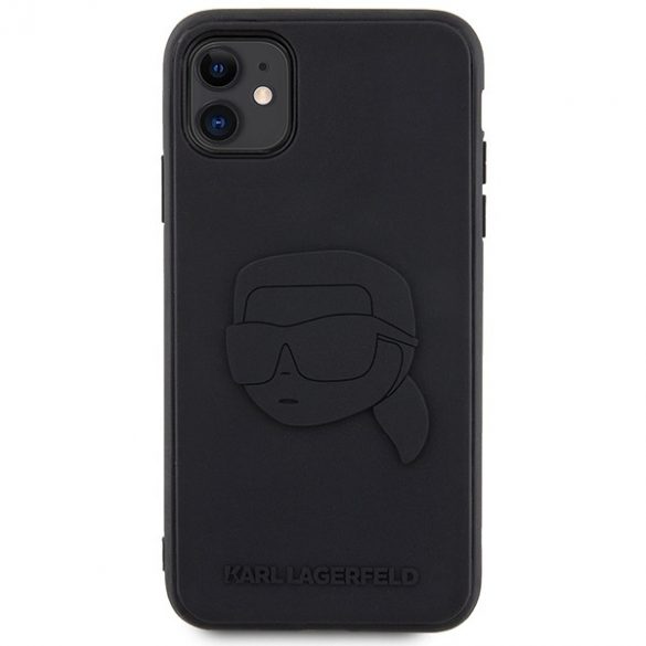 Karl Lagerfeld KLHCN613DRKNK iPhone 11 / Xr 6.1 carcasă rigidă/neagră din cauciuc Karl Head 3D"