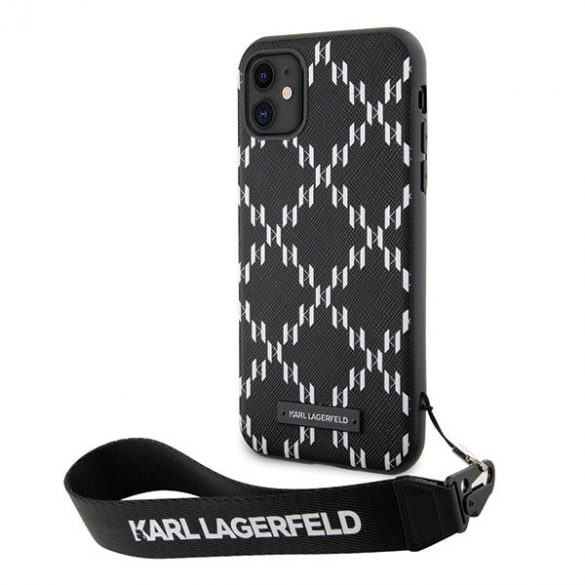 Karl Lagerfeld KLHCN61SAKLMBSK iPhone 11 / Xr 6.1 carcasă rigidă/neagră Monogram Losange Saffiano"