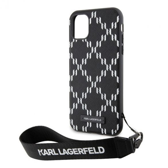 Karl Lagerfeld KLHCN61SAKLMBSK iPhone 11 / Xr 6.1 carcasă rigidă/neagră Monogram Losange Saffiano"