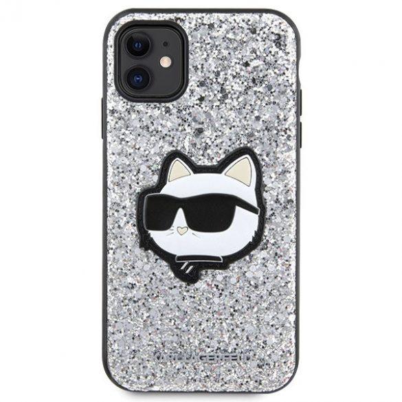 Karl Lagerfeld KLHCN61G2CPS iPhone 11 / Xr 6.1 srebrny/argintiu Hardcase Glitter Choupette Patch"