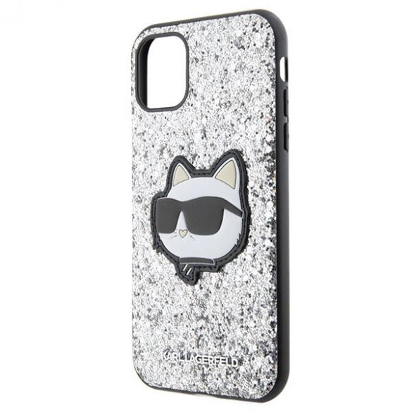 Karl Lagerfeld KLHCN61G2CPS iPhone 11 / Xr 6.1 srebrny/argintiu Hardcase Glitter Choupette Patch"