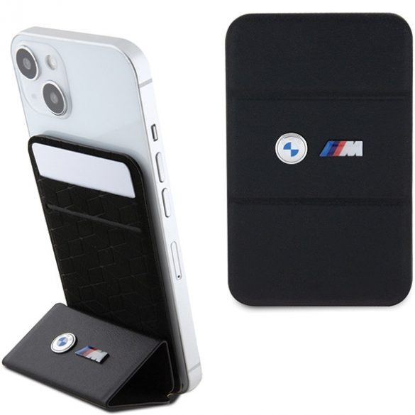 Suport pentru slot pentru carduri de portofel BMW BMWCSMMPGK czarny/negru Colecția MagSafe M Edition