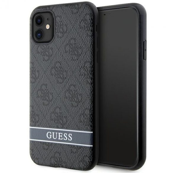 Guess GUHCN61P4SNK iPhone 11 / Xr gri/gri hard Husă 4G Stripe