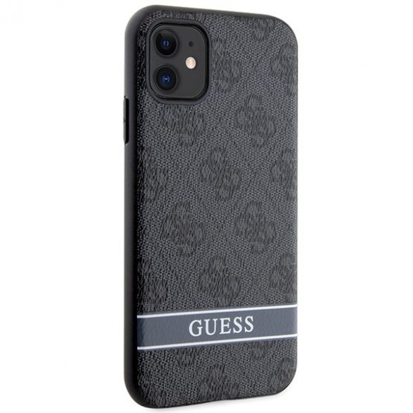 Guess GUHCN61P4SNK iPhone 11 / Xr gri/gri hard Husă 4G Stripe